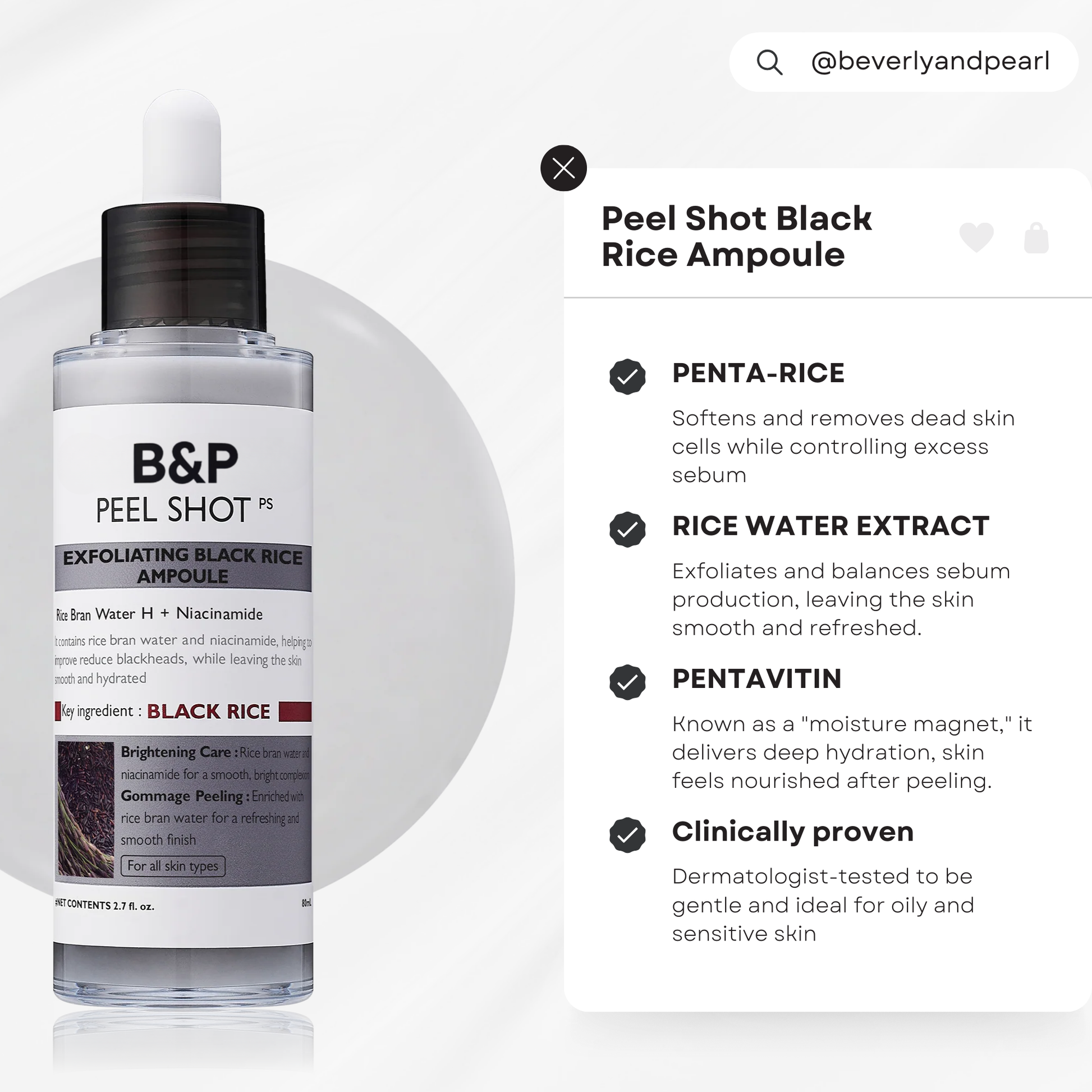 Beverly Peel Shot Black Rice Ampoule